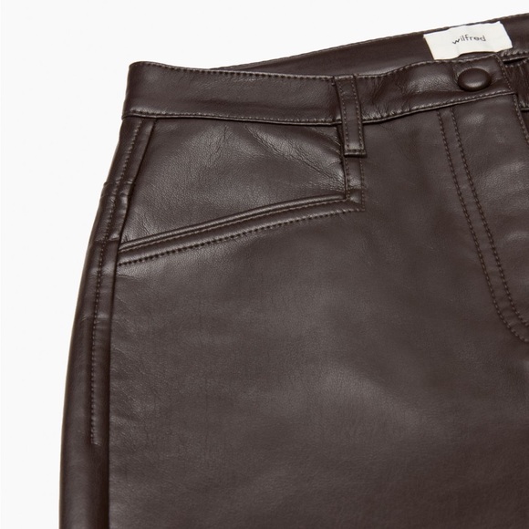 Aritzia Beatrix Pant in Mocha Brown - Vegan Leather (Regular length) - Picture 7 of 10